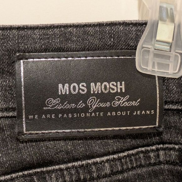 EUC Mos Mosh Size 27 Jordon Deco Jeans in Black with Bejewelled Leg Patches - Picture 7 of 9